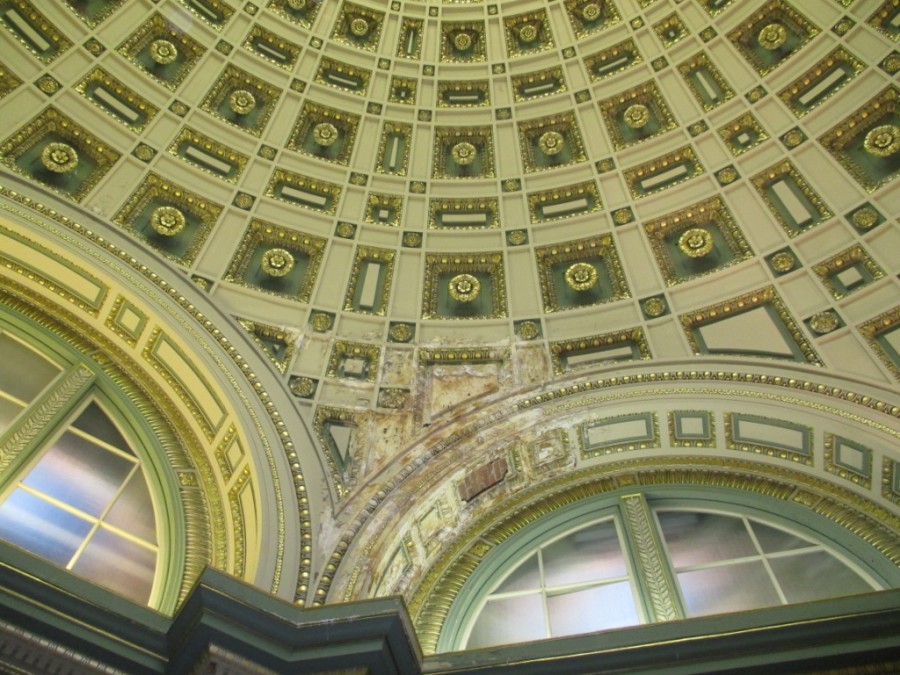 Decorative Plaster Dome Restoration: Old Stone Bank